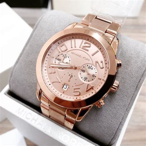 Michael Kors Mercer Chronograph Champagne Dial Ladies 